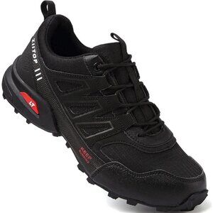 🆕Trail Running Shoes Men Black Hiking Shoes Outdoor Breathable Walking Shoes